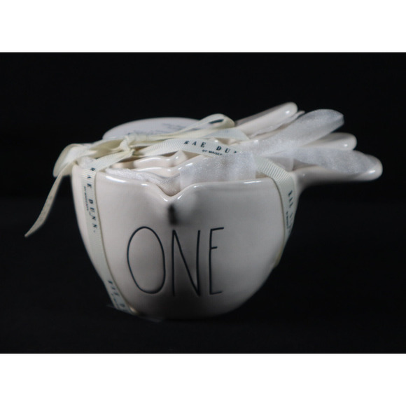 Rae Dunn Artisan White Farmhouse Decor Measuring Cups with Handles Set of 4 NEW - Picture 1 of 5